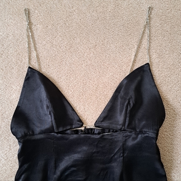 Zara  Black Satin Dress - NWOT - Picture 12 of 14